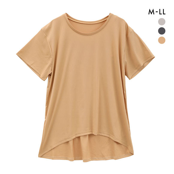 Roomiu リラクシング リブ ショートスリーブシャツ レディース ルームウェア