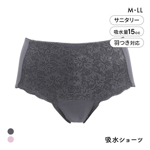 アッ！モーレ 吸水ショーツ 約15cc対応 抗菌防臭 軽失禁 尿モレ 羽根つき対応 フェムテック