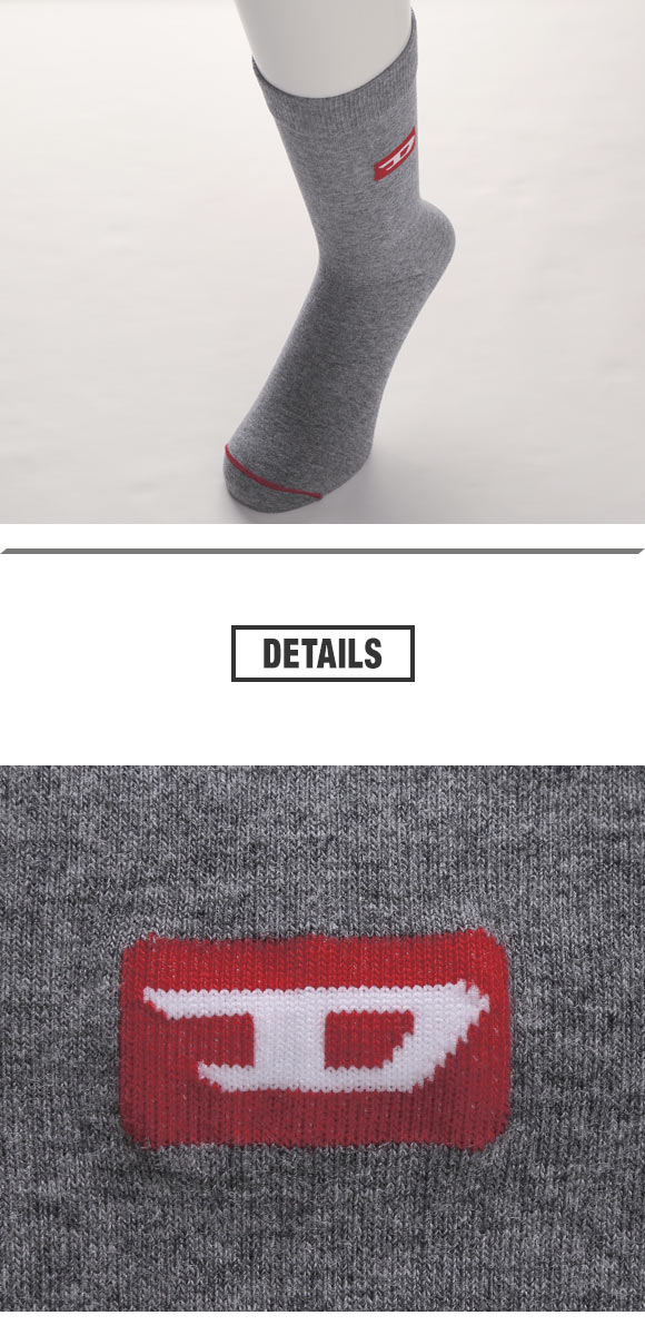 ディーゼル DIESEL SKM-RAY 3足組 ロゴ クルー丈 ソックス 靴下 セット 22.5-24cm 24.5-26cm 26.5-28cm