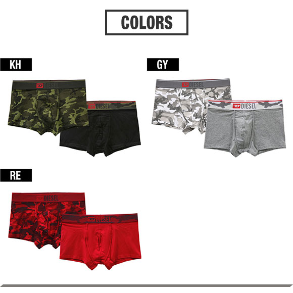 ディーゼル DIESEL MENS UMBX-DAMIEN-TWOPACK ボクサーパンツ 2枚組 メンズ