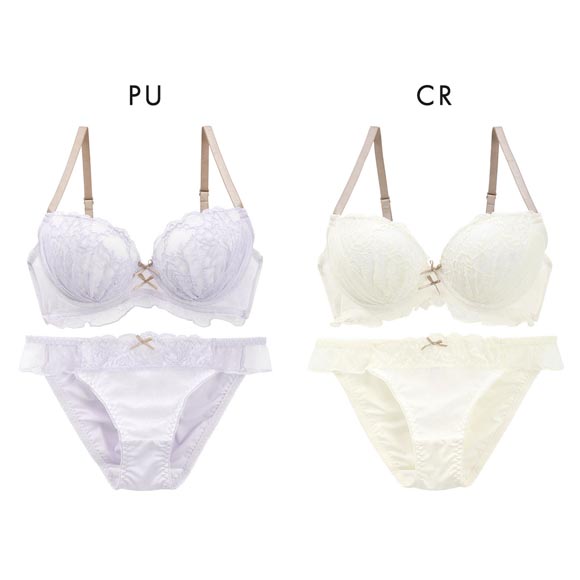 ロマンティックドール ドットチュールレース ブラ＆ショーツ セット 盛りブラ 谷間ブラ Romantic doll