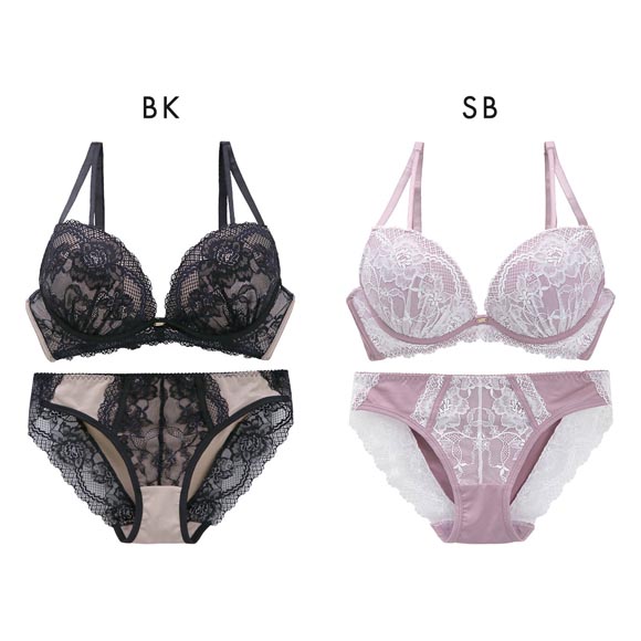 ピュアシェリ ストリングレース ブラセット ABCD 谷間 盛り 脇寄せ ブラジャー ショーツ セット 大きいサイズ PURECHERIE