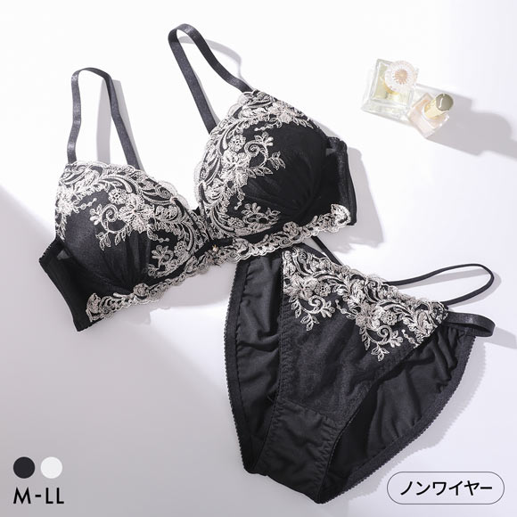 ルルモアナ 花柄チュール×フロントクロステープ ノンワイヤー ブラ
