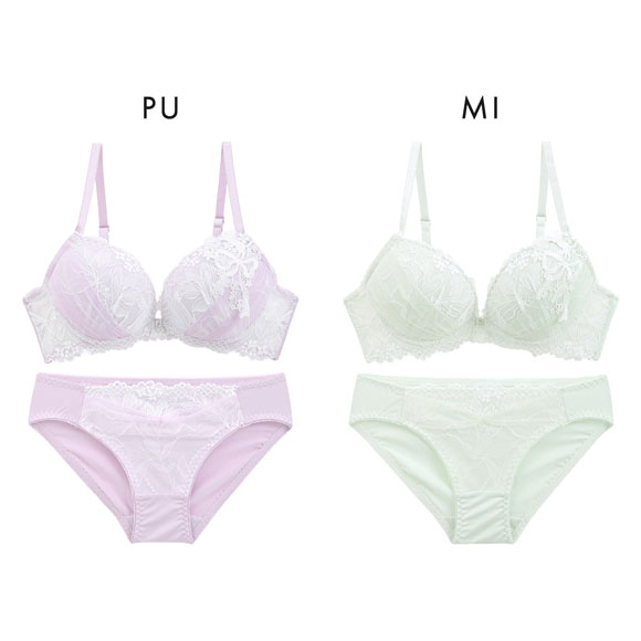 ルルモアナ ネコリボン ブラショーツセット 盛りブラ 谷間ブラ LULUMOANA