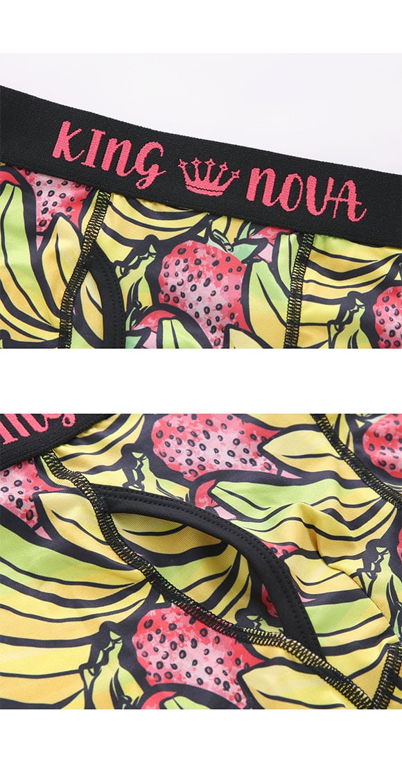 キングノバ フルーツ柄 ボクサーパンツ メンズ 前あき M L LL ストレッチ プリント 大きいサイズ KING NOVA