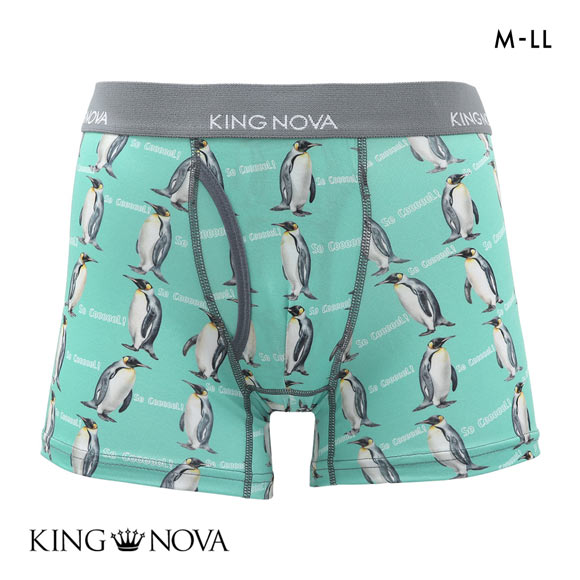 キングノバ ペンギン柄 ボクサーパンツ メンズ 前開き M L LL