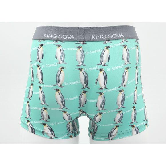 キングノバ ペンギン柄 ボクサーパンツ メンズ 前開き M L LL ストレッチ プリント 大きいサイズ KING NOVA