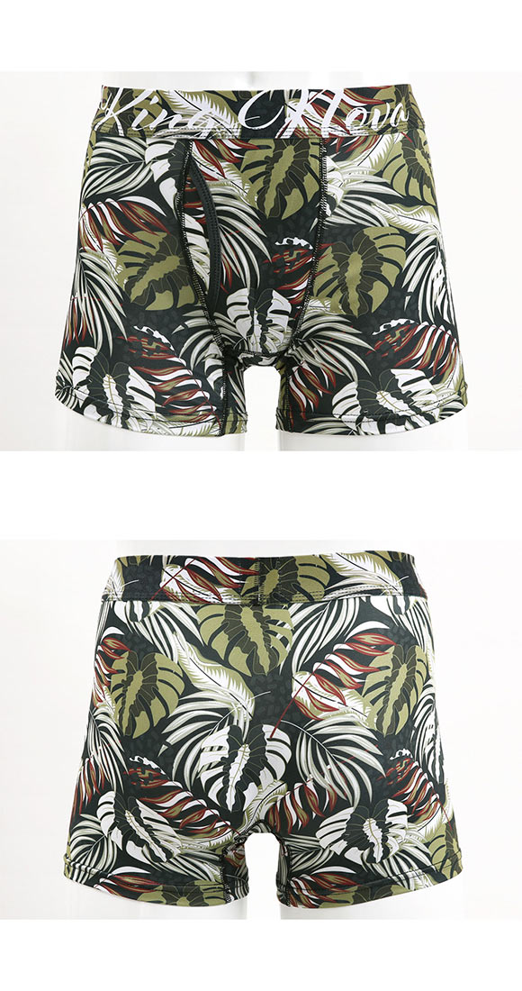 キングノバ ボタニカル柄 ボクサーパンツ メンズ 前開き M L LL ストレッチ プリント 大きいサイズ 贈り物 ギフト KING NOVA