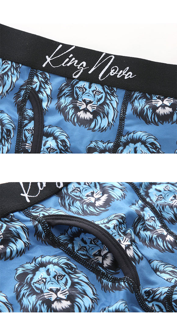 キングノバ ライオン柄 ボクサーパンツ メンズ 前あき M L LL ストレッチ プリント 大きいサイズ KING NOVA