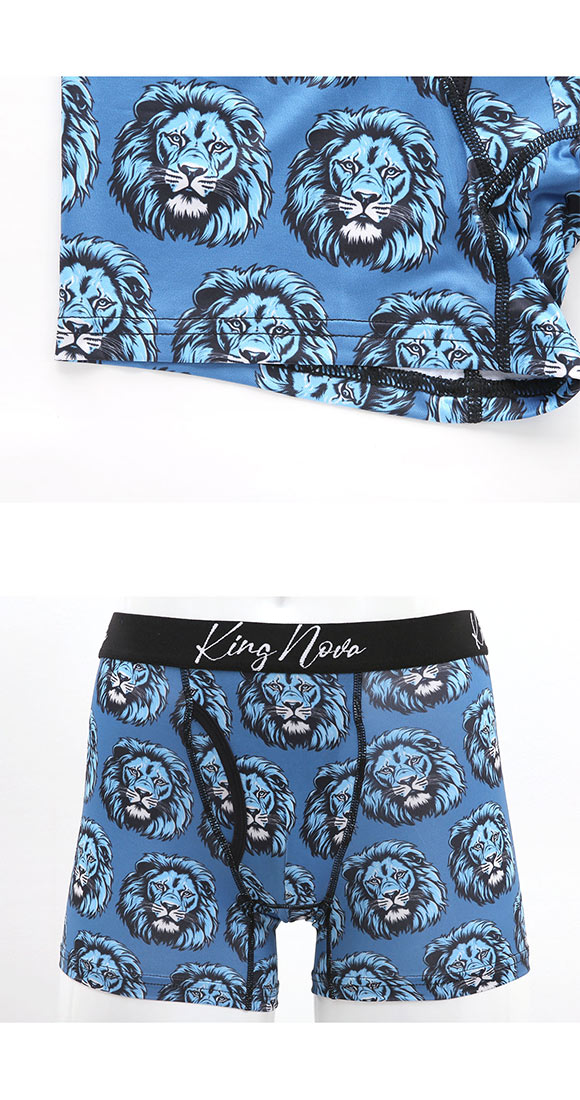 キングノバ ライオン柄 ボクサーパンツ メンズ 前あき M L LL ストレッチ プリント 大きいサイズ KING NOVA
