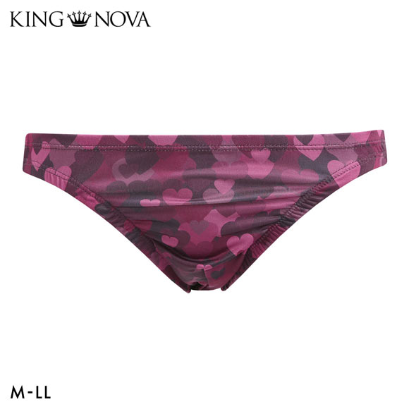 キングノバ ハート柄 ビキニ フルバック メンズ 前とじ M L LL パンツ ブリーフ ブーメラン KING NOVA クリスマス バレンタイン