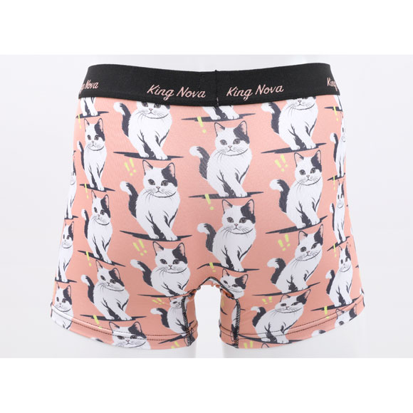 キングノバ ねこ柄 ボクサーパンツ メンズ 前あき M L LL ストレッチ