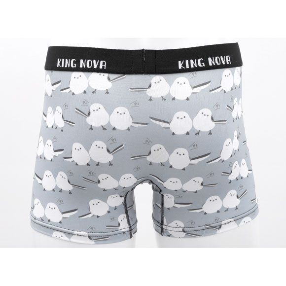 キングノバ シマエナガ ボクサーパンツ メンズ 前あき M L LL ストレッチ プリント 大きいサイズ 贈り物 ギフト KING NOVA