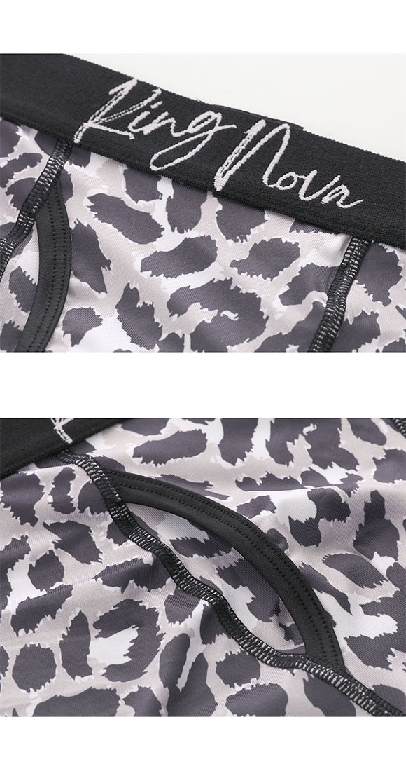 キングノバ ヒョウ ボクサーパンツ メンズ 前あき M L LL ストレッチ プリント 大きいサイズ 贈り物 ギフト KING NOVA