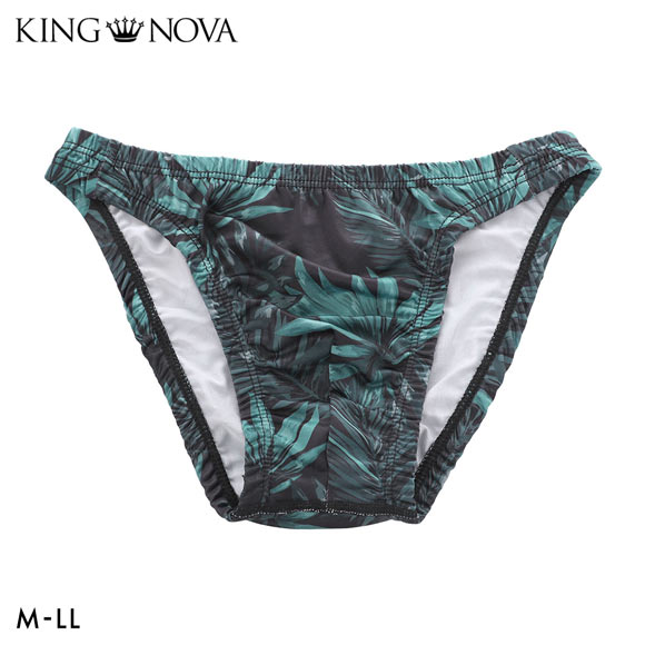 キングノバ ボタニカル柄 ビキニ フルバック メンズ 前とじ M L LL パンツ ブリーフ ブーメラン KING NOVA クリスマス バレンタイン