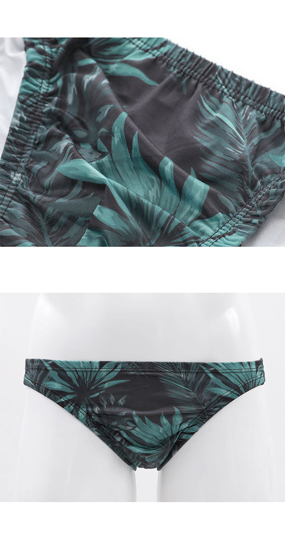 キングノバ ボタニカル柄 ビキニ フルバック メンズ 前とじ M L LL パンツ ブリーフ ブーメラン KING NOVA クリスマス バレンタイン