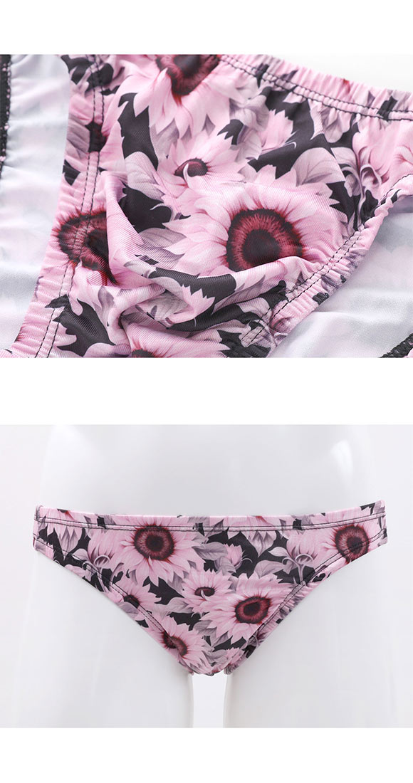 キングノバ ひまわり柄 ビキニ フルバック メンズ 前とじ M L LL パンツ ブリーフ ブーメラン KING NOVA クリスマス バレンタイン
