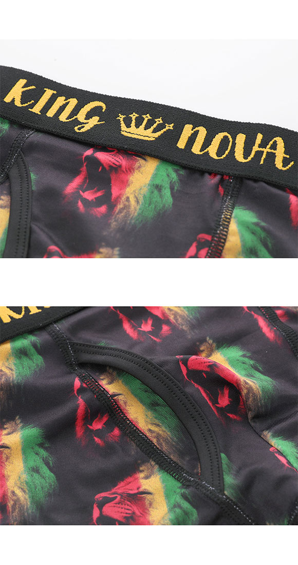 キングノバ レゲエライオン柄 ボクサーパンツ メンズ 前あき  M L LL ストレッチ プリント 大きいサイズ 贈り物 ギフト KING NOVA