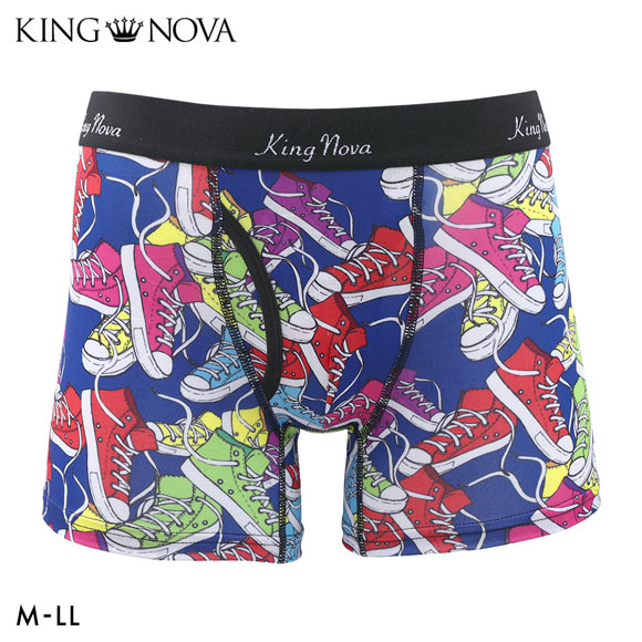 キングノバ スニーカー柄 ボクサーパンツ メンズ 前あき M L LL ストレッチ プリント 大きいサイズ 贈り物 ギフト KING NOVA