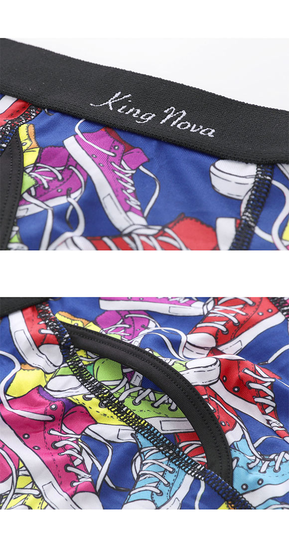 キングノバ スニーカー柄 ボクサーパンツ メンズ 前あき M L LL ストレッチ プリント 大きいサイズ 贈り物 ギフト KING NOVA