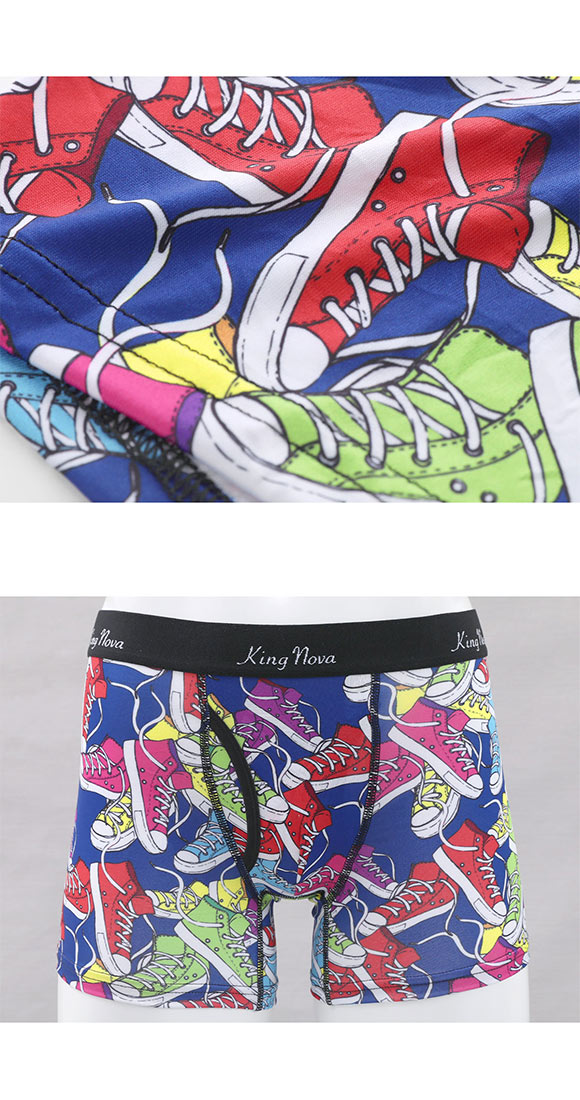 キングノバ スニーカー柄 ボクサーパンツ メンズ 前あき M L LL ストレッチ プリント 大きいサイズ 贈り物 ギフト KING NOVA