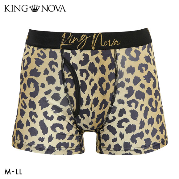 キングノバ ヒョウ ボクサーパンツ メンズ 前あき M L LL ストレッチ
