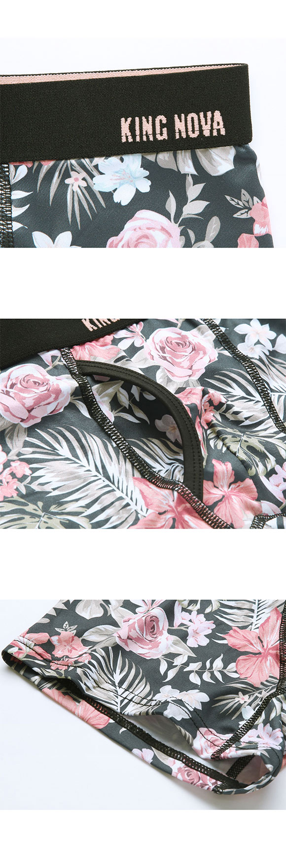 キングノバ 花柄 ボクサーパンツ メンズ 前開き M L LL ストレッチ プリント 大きいサイズ 贈り物 ギフト KING NOVA