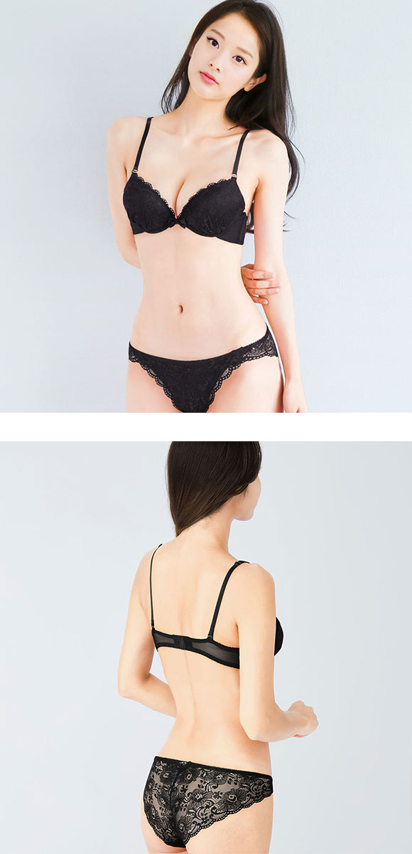 シンプルレース 谷間マックスブラ ブラジャー ショーツ セット 盛りブラ 谷間ブラ バックレース