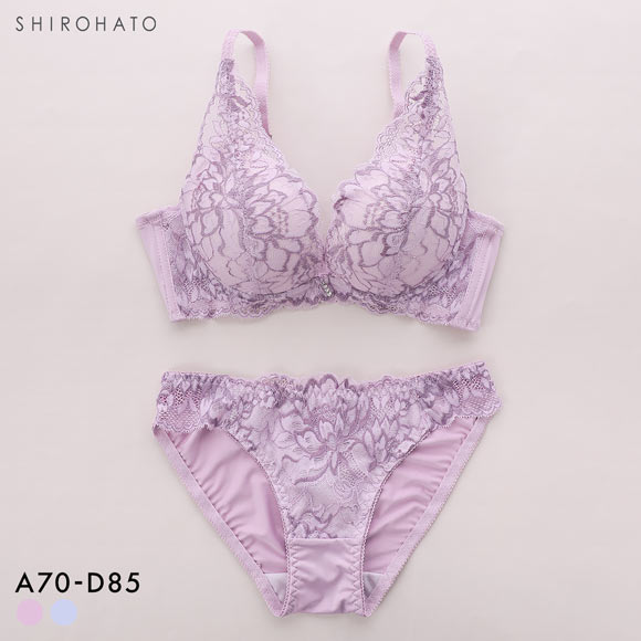 ルルモアナ 2浴レース ブラジャー ショーツ セット 脇高 フラワー