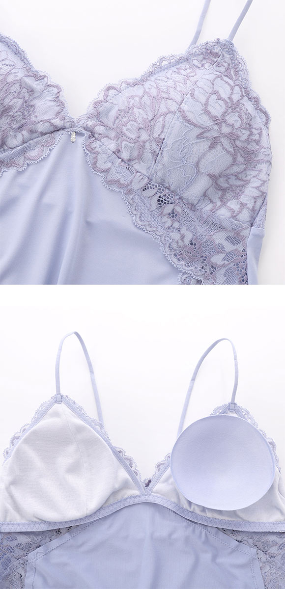 KID BLUE 薄紫レース付きキャミソールとショーツセット Lサイズ KID BLUE 薄紫レース付きキャミソールとショーツセット Lサイズ