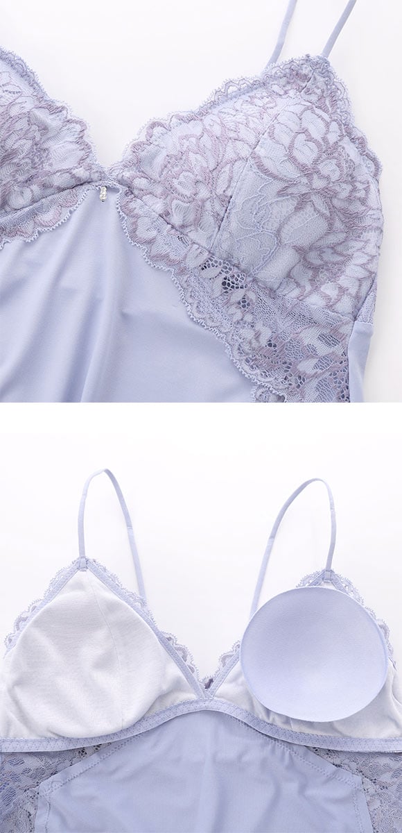 ルルモアナ 2浴レース カップ付きキャミソール＆ショーツ セットアップ M L ベビードール スリップ 勝負下着 セット LULUMOANA