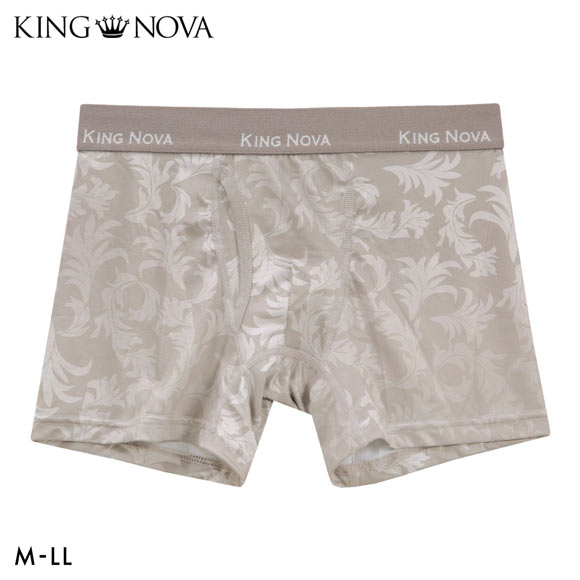 キングノバ アイビー柄 ボクサーパンツ メンズ 前あき M L LL ストレッチ プリント 大きいサイズ 贈り物 ギフト KING NOVA