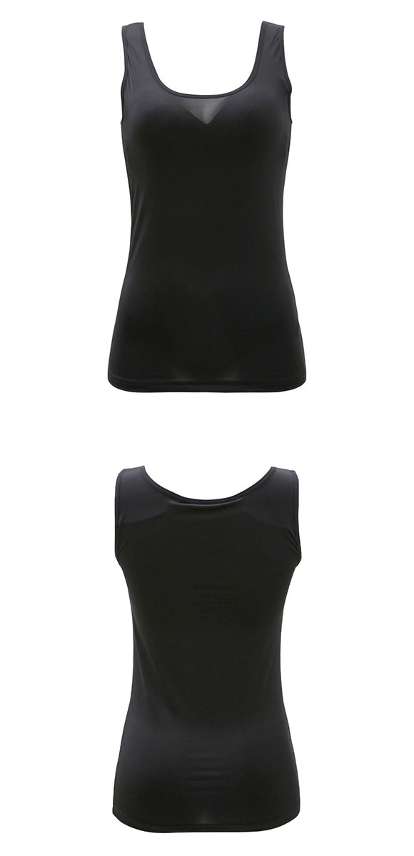 カップ内蔵 タンクトップ カップ付きインナー シンプル 無地 ベーシック レディース