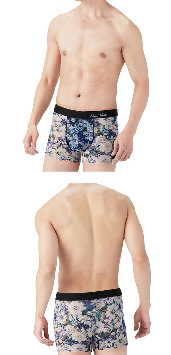 キングノバ KING NOVA 総レース メンズボクサーパンツ メンズ 花柄 前閉じ