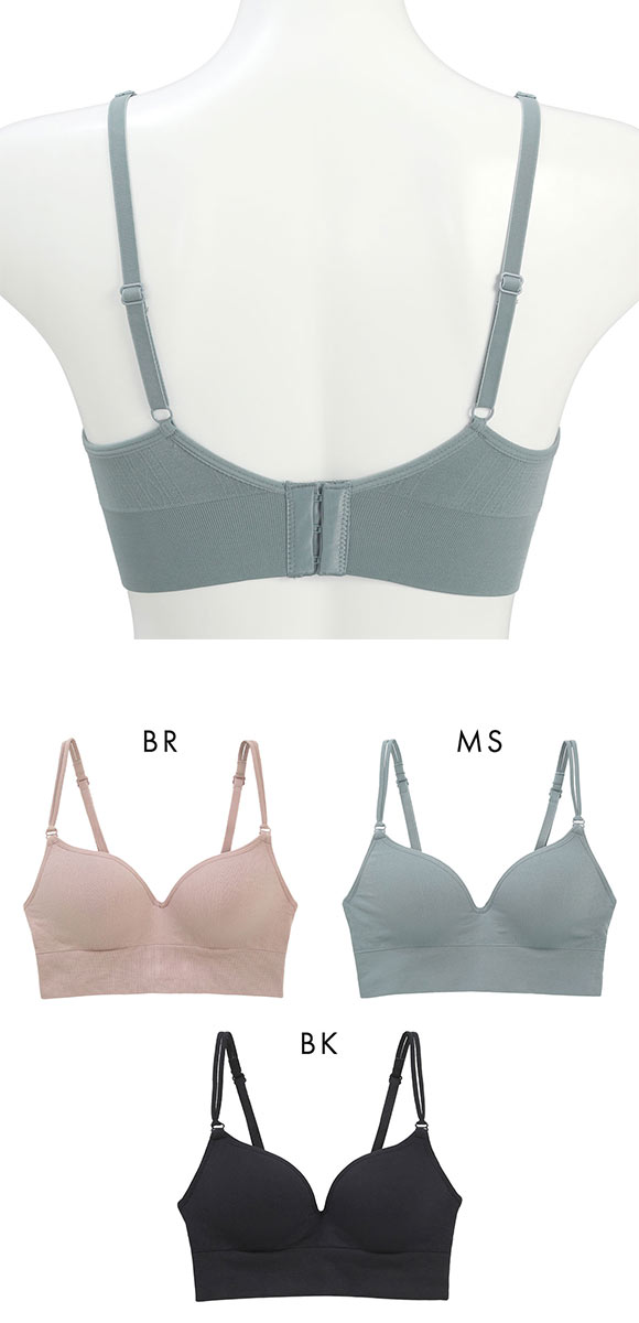 ナチュラル谷間メイクブラ ケーブルニット柄 ノンワイヤーブラ ワイヤレスブラ