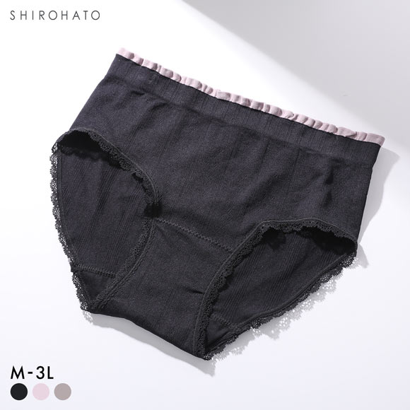 マイティショーツ 柄ニット生地 スタンダードショーツ リブ ストレッチ 大きいサイズ