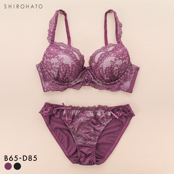 スパイシー 脇高 編み上げレースアップ ビスチェ風 ブラセット BCD65-85 大きいサイズ 谷間 ブラジャー ショーツ セット SPICY