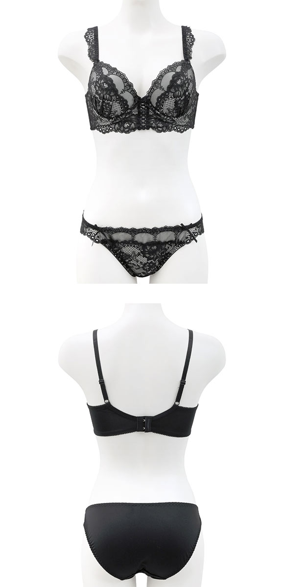 スパイシー 脇高 編み上げレースアップ ビスチェ風 ブラセット BCD65