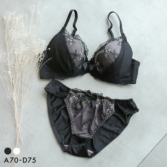 エクラ ラメローズ×ハーフ ブラセット ABCD ブラジャー ショーツ