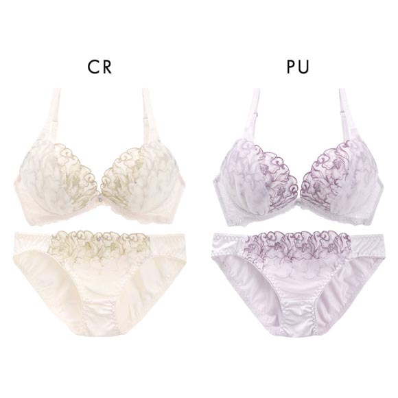 ルルモアナ チュール×花柄レース ブラショーツセット 盛りブラ 谷間ブラ LULUMOANA