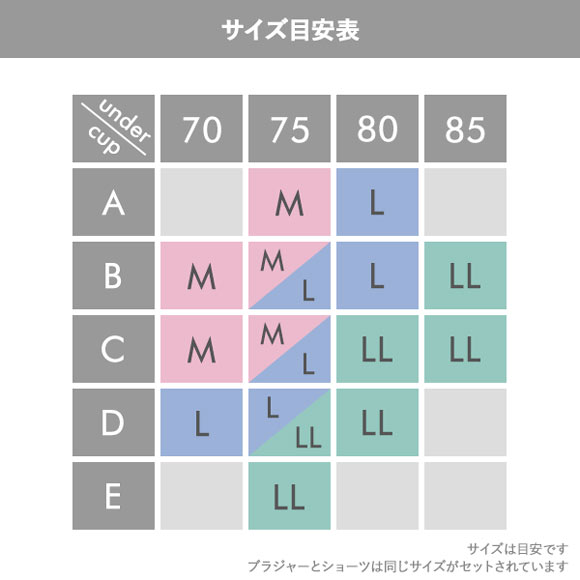 ピュアシェリ 小花レース ノンワイヤー ブラセット M L LL ブラジャー ショーツ セット ワイヤレス 大きいサイズ PURECHERIE