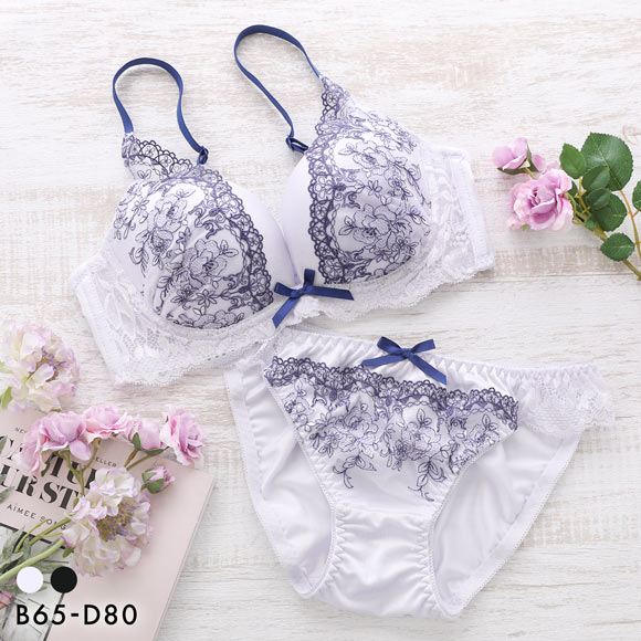 ピュアシェリ 花柄チュール ブラセット BCD 谷間 盛り 脇寄せ