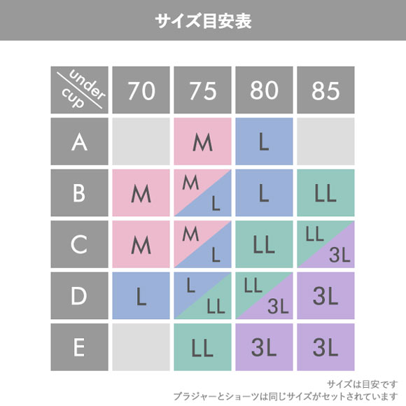 ピュアシェリ 花柄チュールハーフレース ノンワイヤー ブラセット M L LL 3L ブラジャー ショーツ 大きいサイズ PURECHERIE