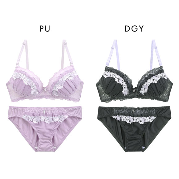 ルルモアナ ネコシフォン ノンワイヤー ブラセット M L LL ブラジャー ショーツ セット ワイヤレス LULUMOANA