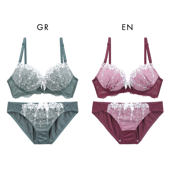 エクラ エレガンスフラワー ブラジャー ショーツ セット ABCD ECLAT
