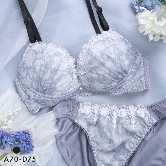 ピュアシェリ アンティークフラワー ブラセット ABCD 谷間 盛り 脇寄せ ブラジャー ショーツ セット PURECHERIE