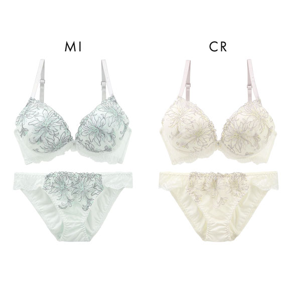 ピュアシェリ PURECHERIE ブラジャー ショーツ セット 脇高 花柄チュールレース ブラショーツセット アンダー大きいサイズ