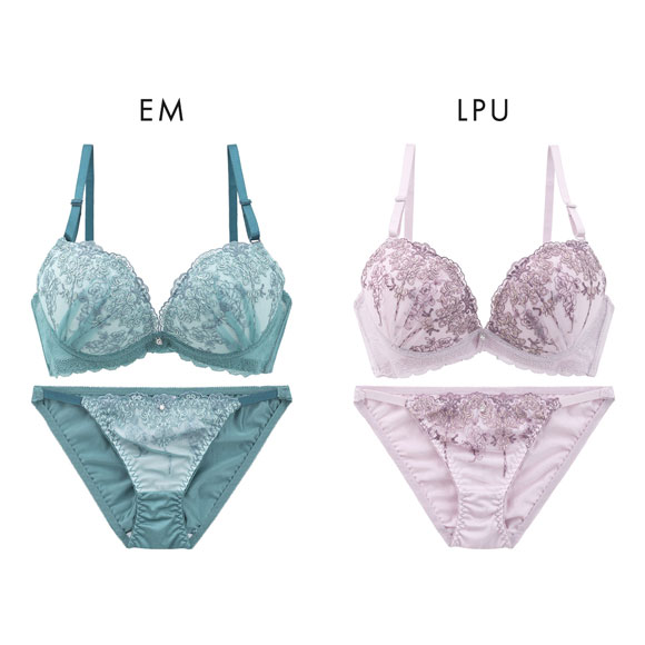 ピュアシェリ ブラジャー ショーツ セット 脇高 ラメレース PURECHERIE