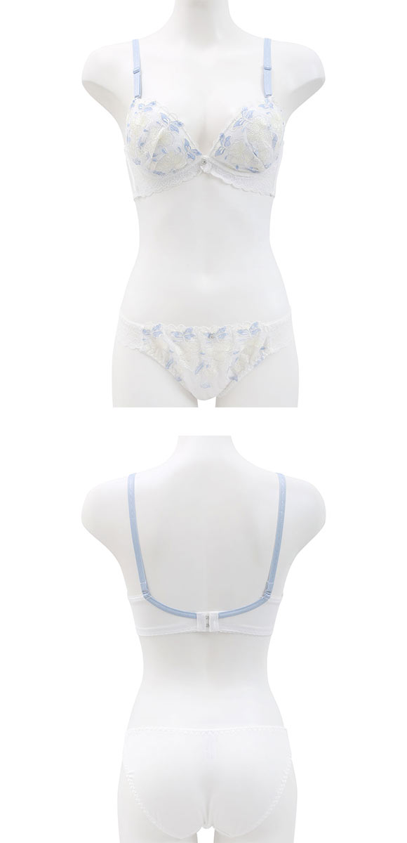 ピュアシェリ ブラジャー ショーツ セット 脇高 花柄チュール PURECHERIE