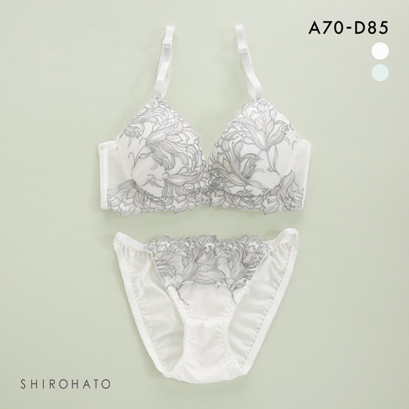 エクラ ブラジャー ショーツ セット 脇高花柄ラメ入チュール ECLAT